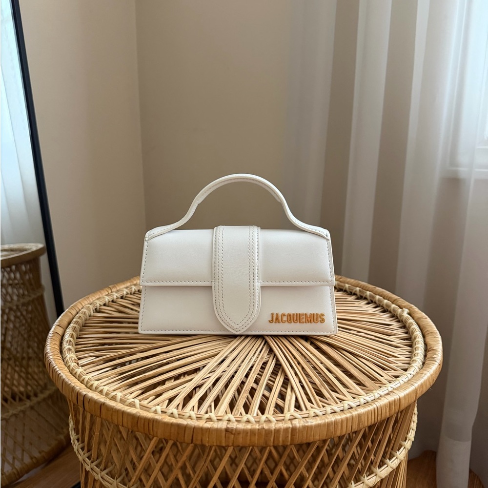 Jacquemus White Leather Le Bambino Mini Top-Handle Bag